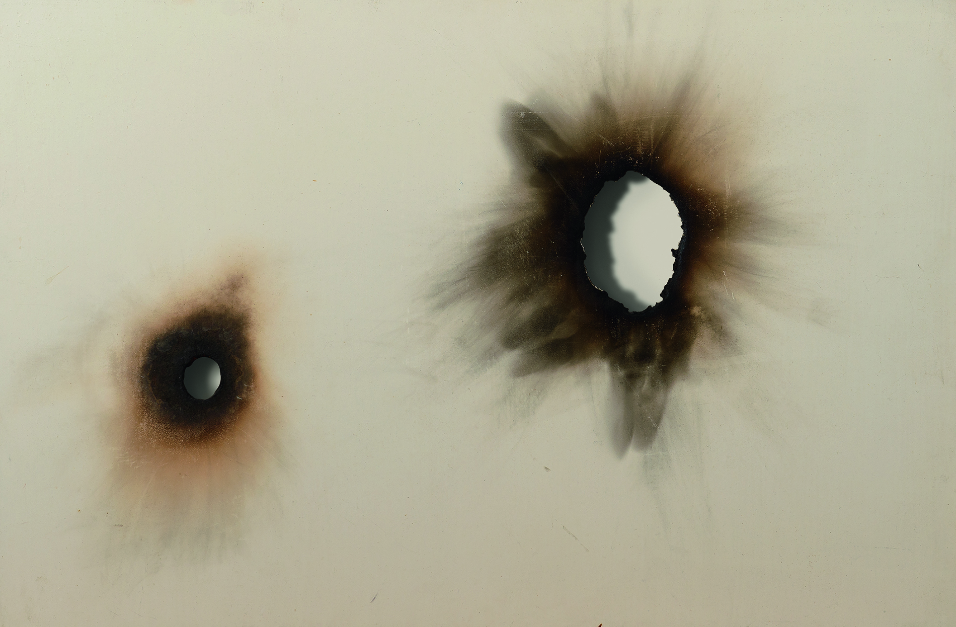 Xanti Schawinsky, Untitled, 1964, Rauch und Öl auf Pavatex
