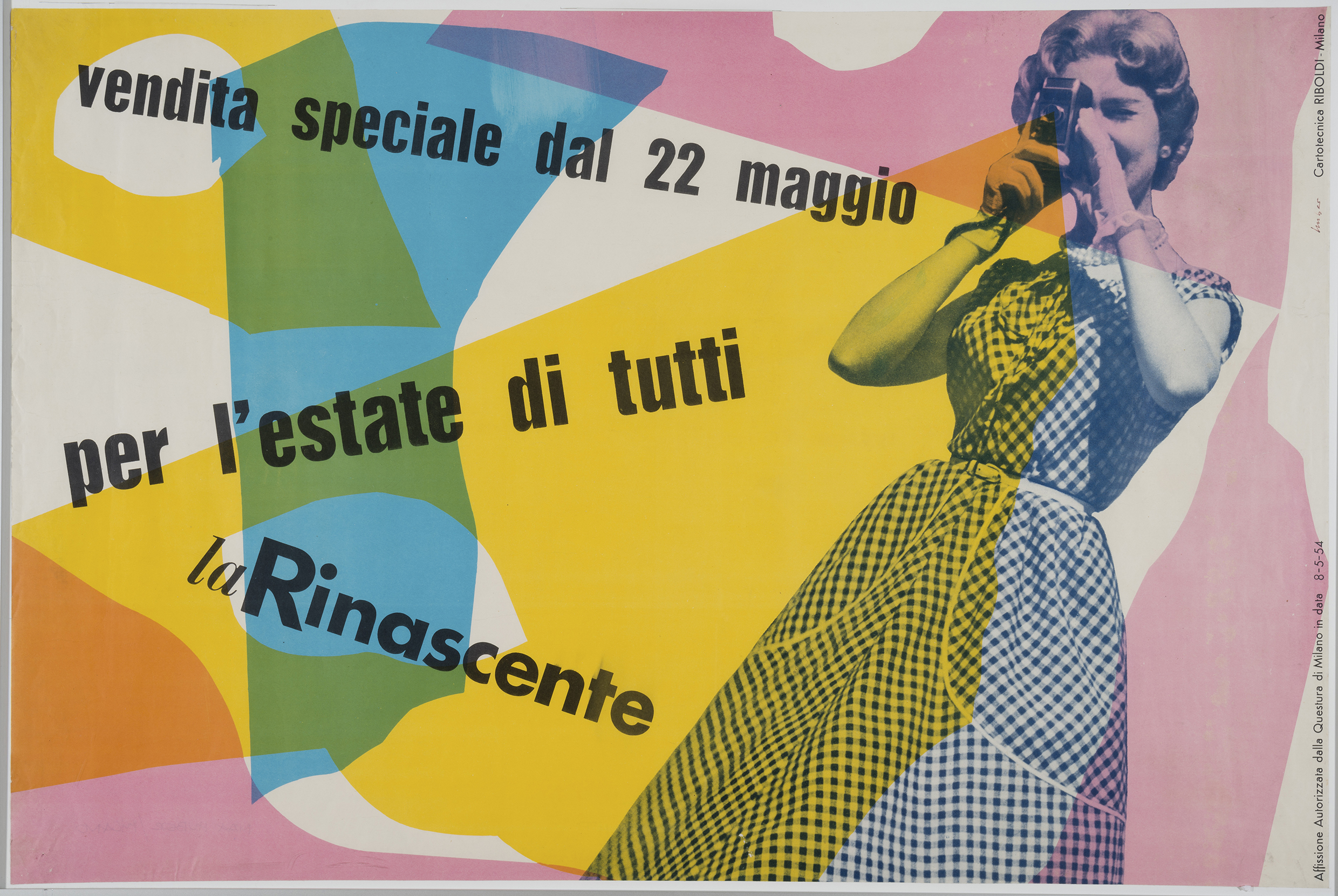 Max Huber, La Rinascente - Per l’estate di tutti, 1954, foto di Serge Libiszewski, Poster, Offset, Archivio Max Huber
