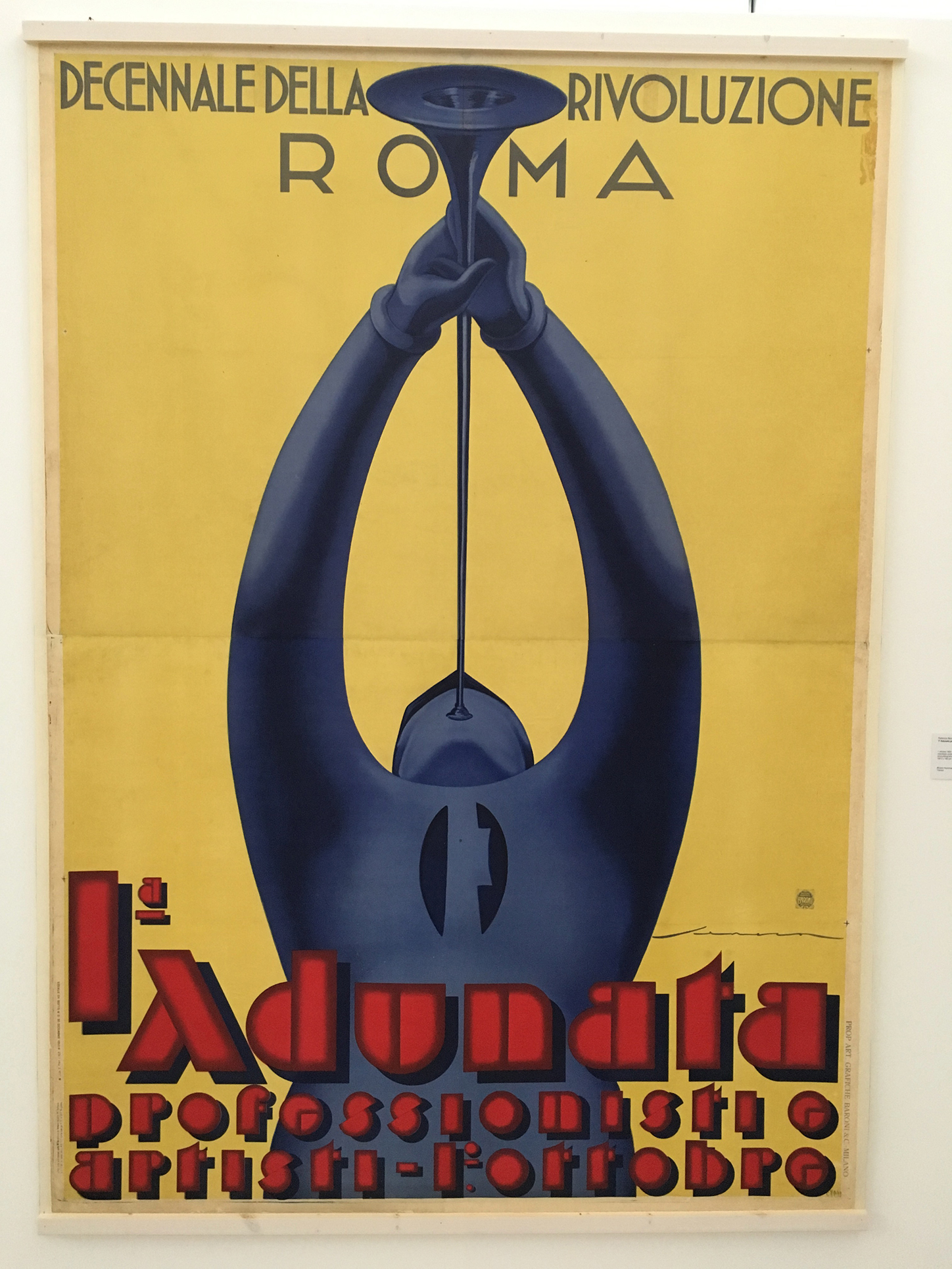 Federico Seneca: Poster ‹I Adunata professionisti e artisti 1 ottobre›, 1932  (Foto Barbara Fässler)