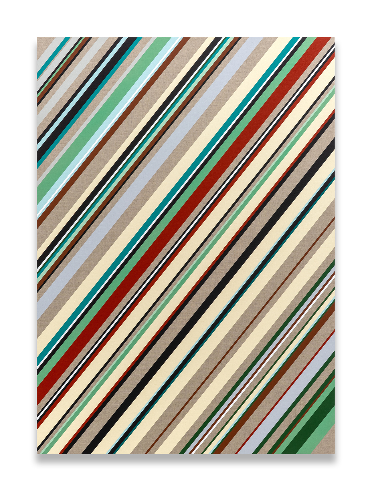 Clare Goodwin, It’s All About (Stripes 2), 2023, Acryl auf Leinwand, 140 x 100 cm