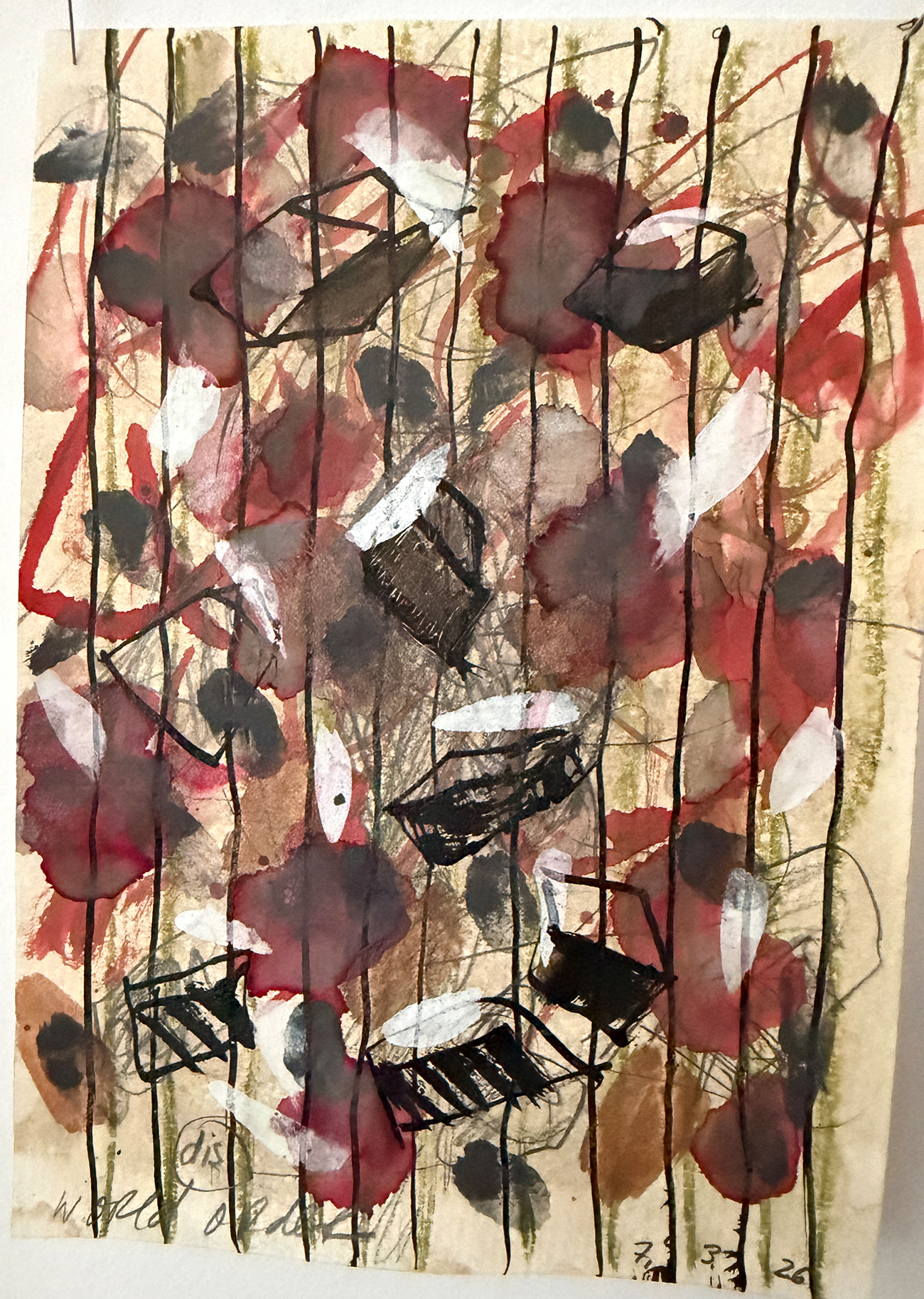 Worlds(dis)order, 2026, Ink and pencil on paper, 14,8 x 21 cm