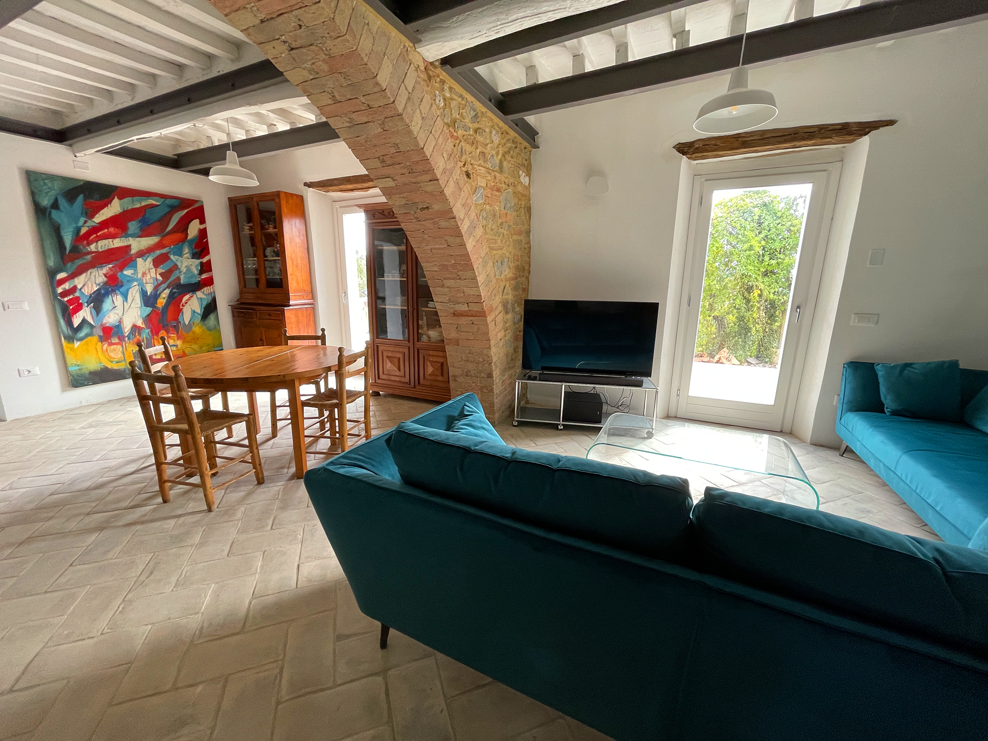 Podere Buriano, living room. Design and photo © Barbara Fässler