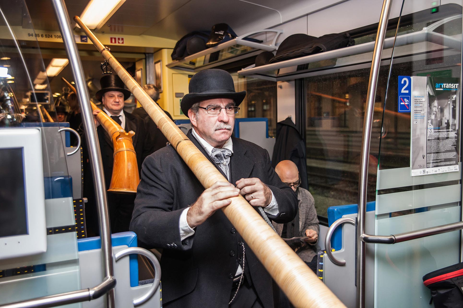 The alphorn players in the Performance Train (Photo: Tania Volobueva)